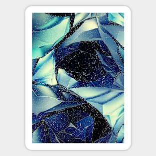 Abstract Blue and Green Roses Sticker